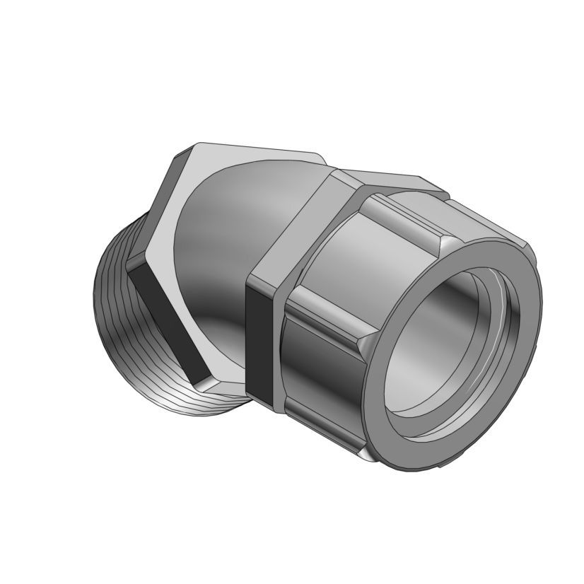 T&B 2209 Liquidtight Strain Relief Cord Connector, 3/4 in Trade, 1/2 to 5/8 in Cable Openings, Malleable Iron, Zinc Plated